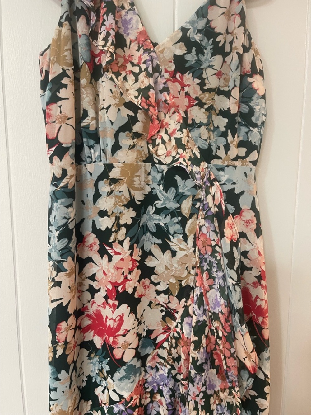 Lulu's Floral Asymmetrical Maxi Dress in Multicolor - Picture 5 of 6